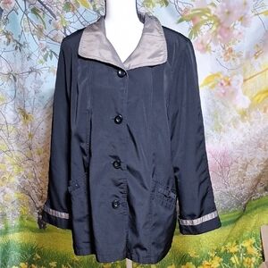 Women's Black Jacket with Brown Accents